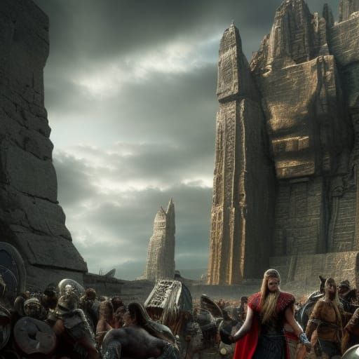 Epic Digital Painting of Thor's Hammer