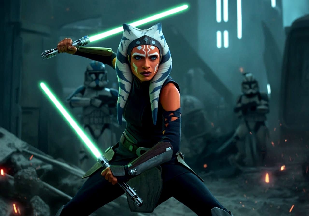 Ahsoka Tano and clones during a mission