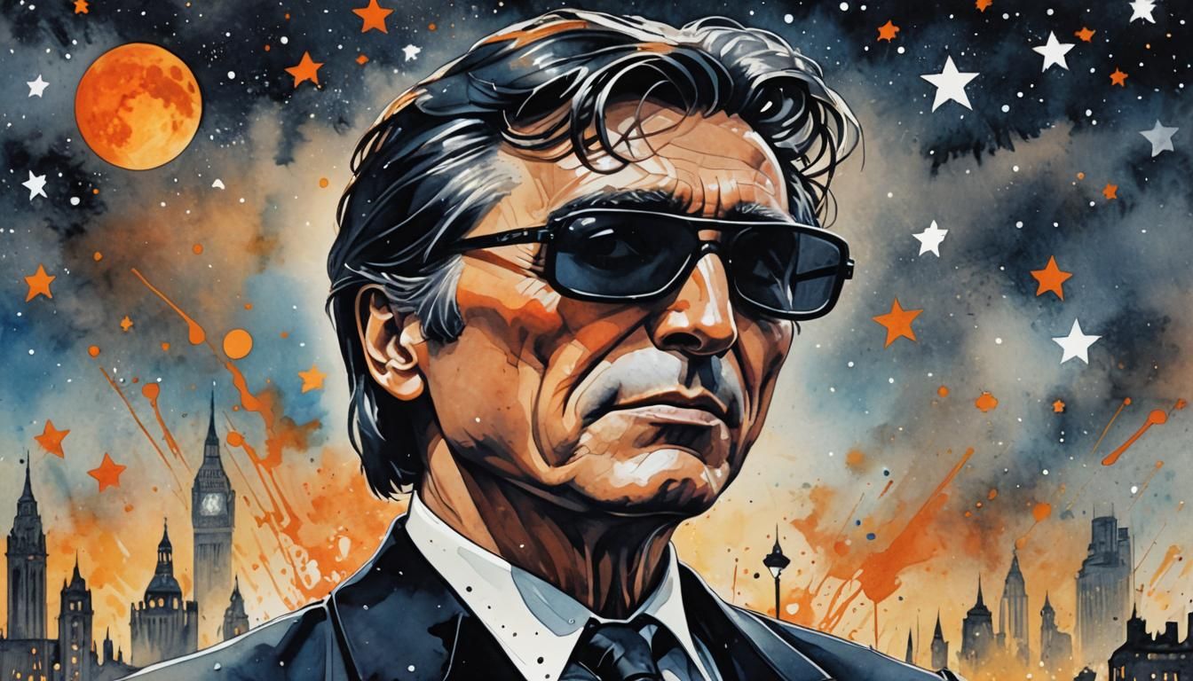 Bryan Ferry in London: A Pop Art Watercolor