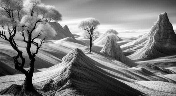 Black and white landscape