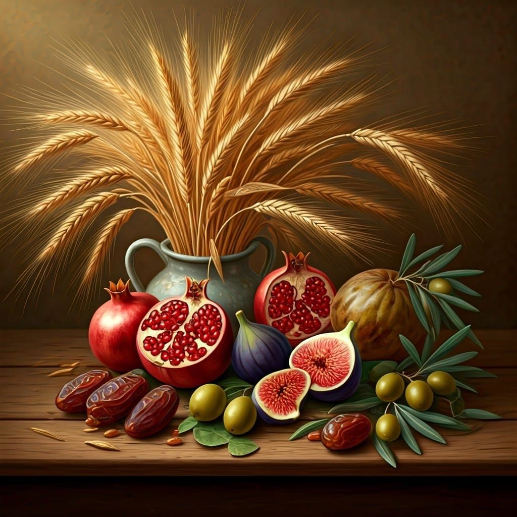 Lush Still Life in Medieval Illuminated Manuscript Style