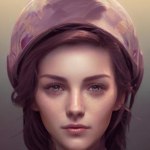 Detailed Portrait of Caroline in Art Nouveau Style