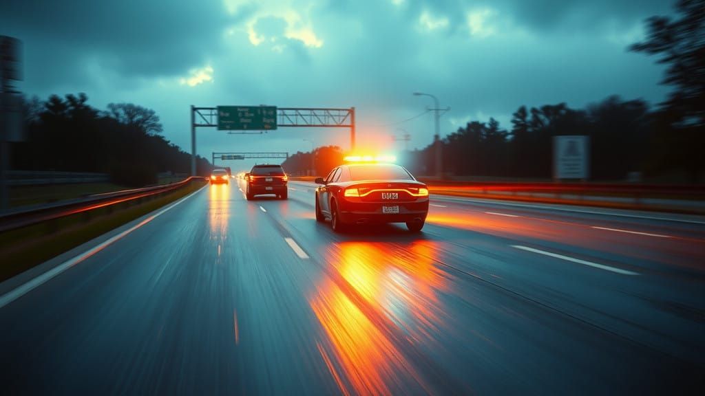 Moody Delaware State Police Car Chase Scene in Cinematic Fil...