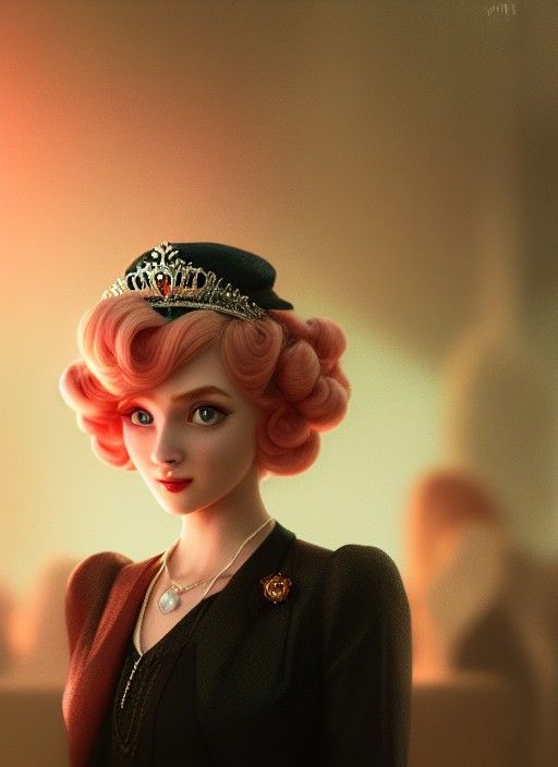 Princess Peach in Peaky Blinders Style