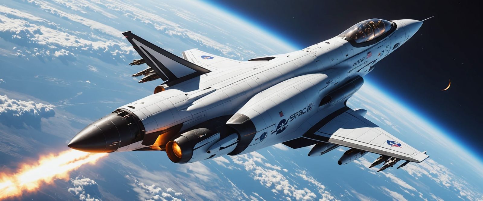 Space plane in flight