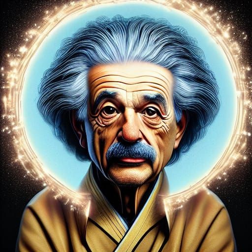 Einstein's Surreal Reflection in Dreamlike Photography