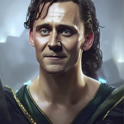 Detailed Portrait of Man with Dark Hair in Digital Art Style