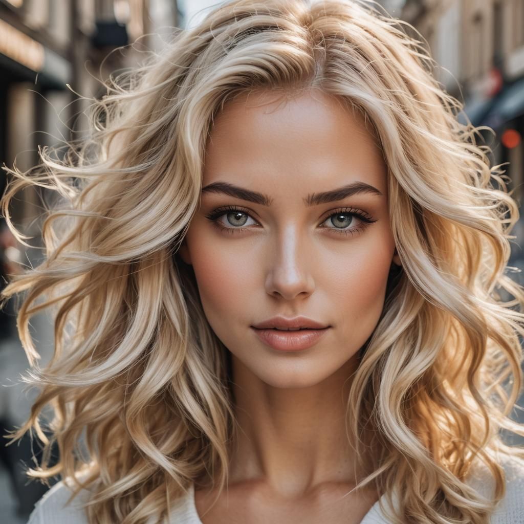 Portrait of an Extremely Gorgeous Blonde Woman
