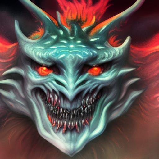 Fantastical Demon in Detailed Matte Painting