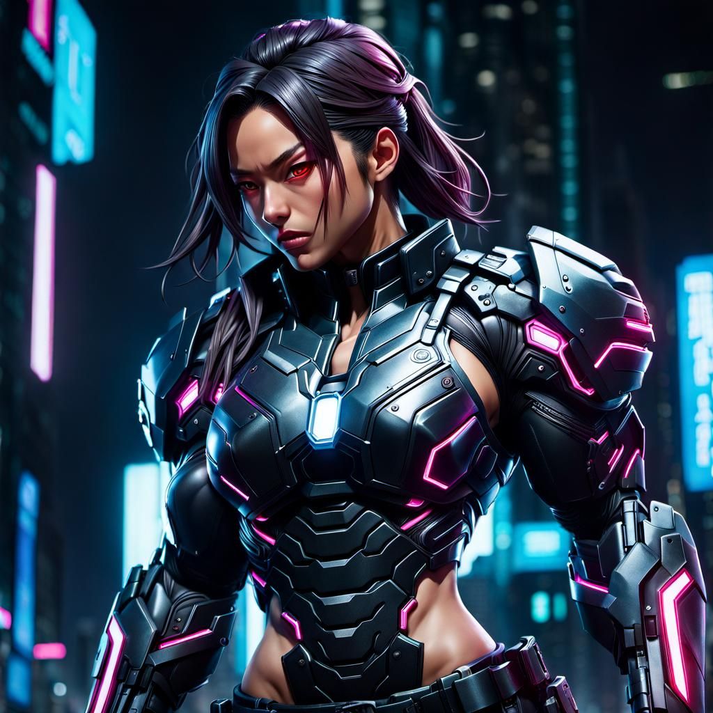 Cyberpunk Anime Character Concept Art in 8k
