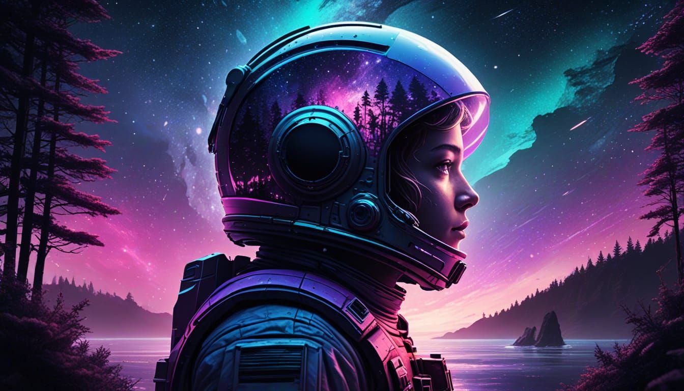 Epic Galactic Space Odyssey in Vibrant Digital Painting