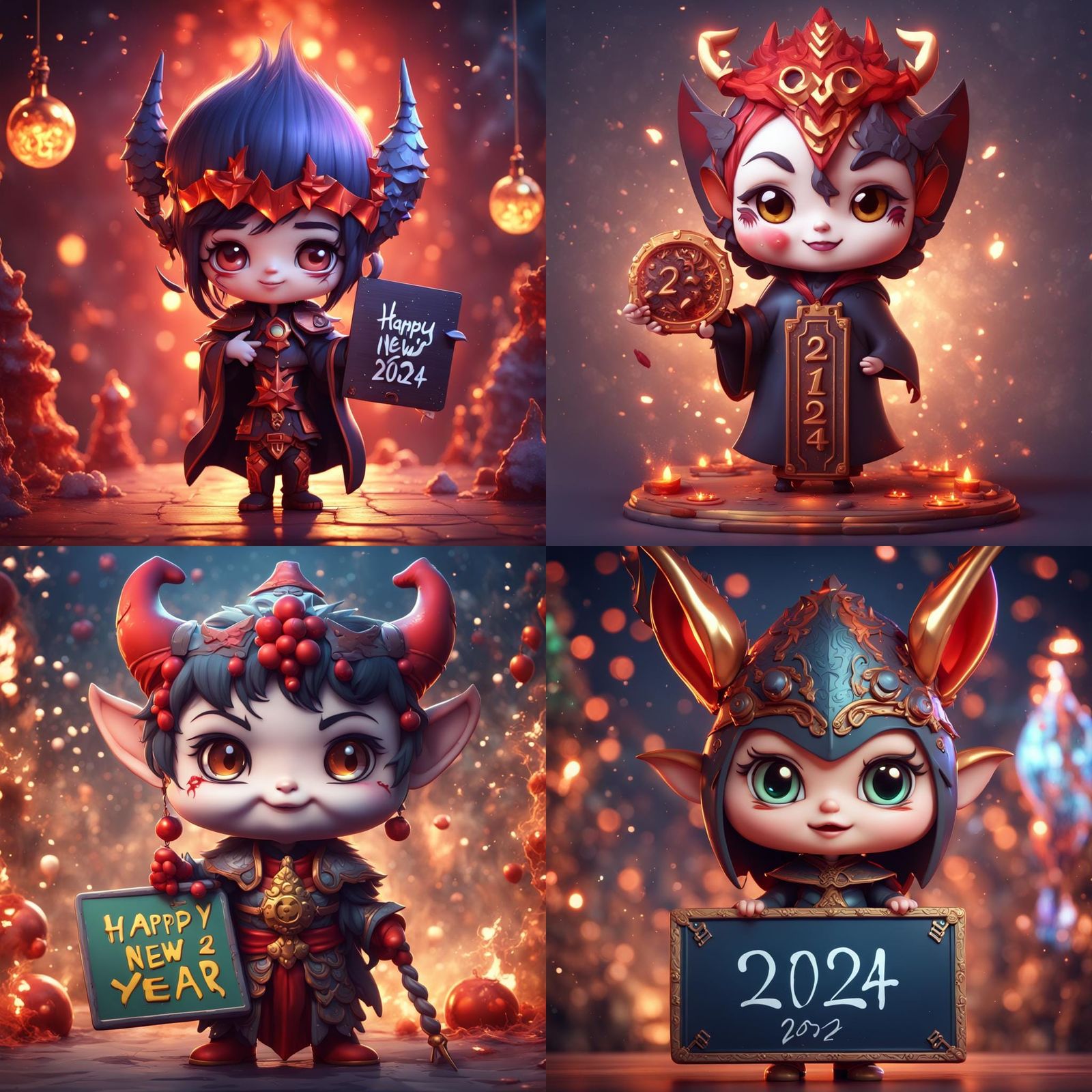 Chibi Villain Celebrates New Year 2024