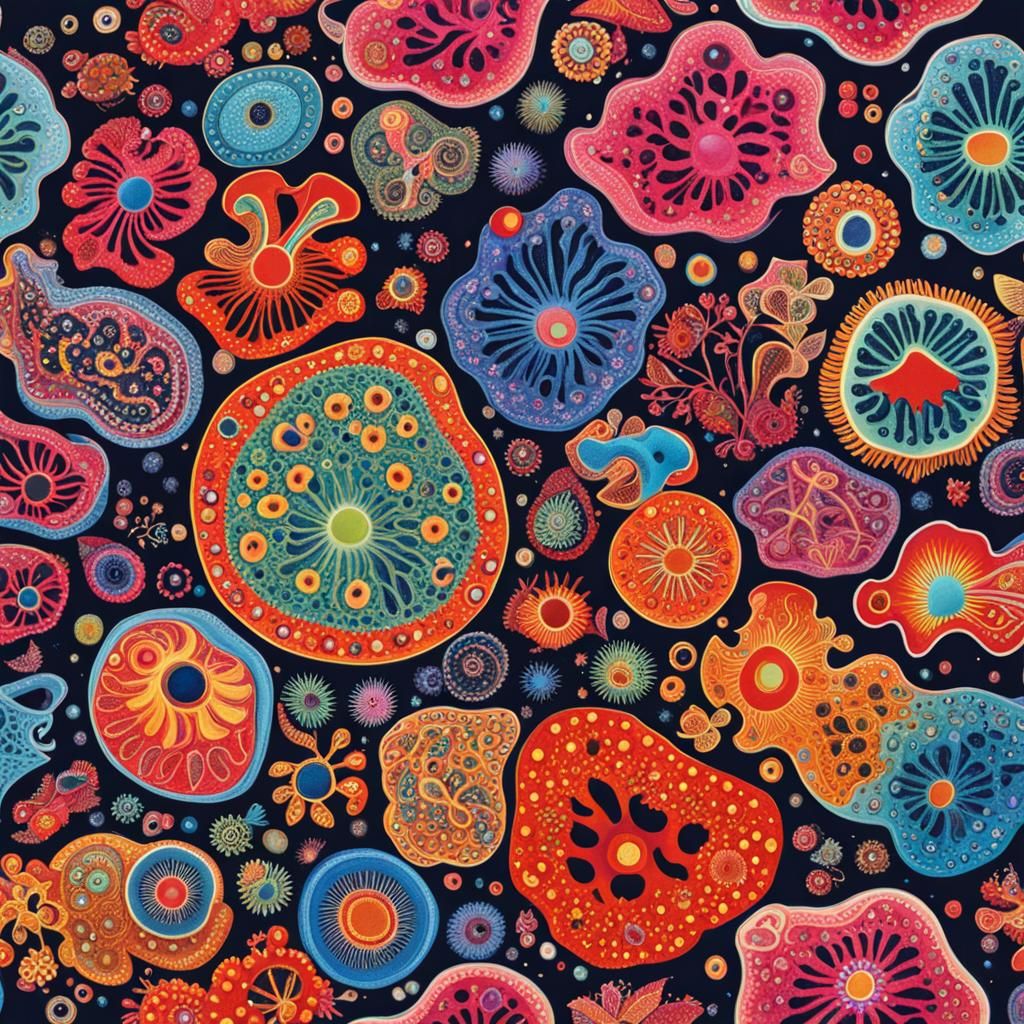 Colorful Amoeba: A Microscopic World