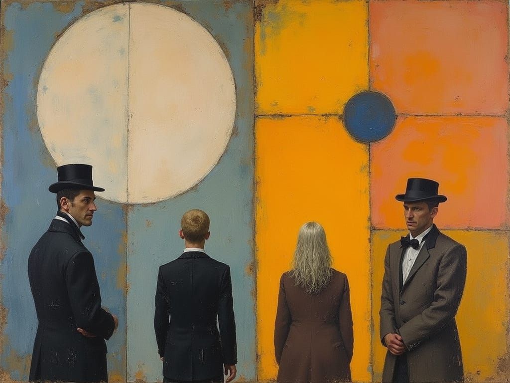 Abstract Expressionist Masterpieces in a Modern Art Gallery