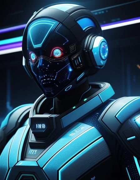 Futuristic Female Space Engineer in a High-Tech Control Room