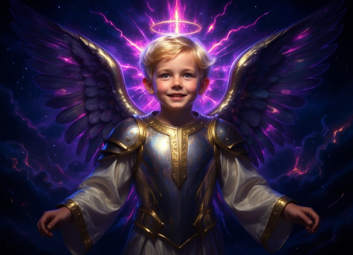 Ghostly Angel Boy in Celestial Armor