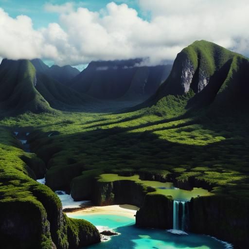 AI Generated Image of Paradise Landscape