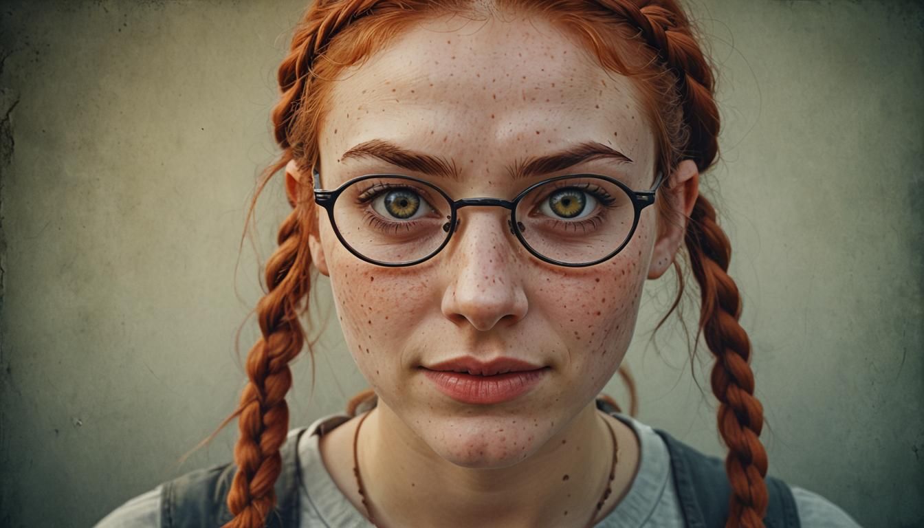 Cinematic Portrait of a Redhead with Exaggerated Features