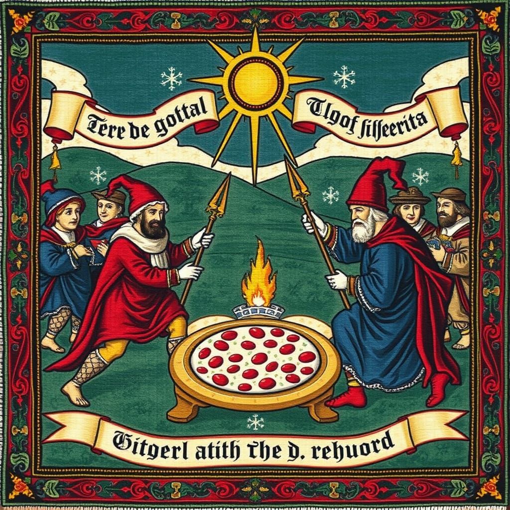 Medieval Epic Battle Scene Depicts Great Pizza War