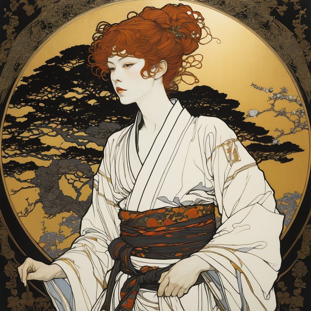 Stylized Karate in Organic Line Drawing Style