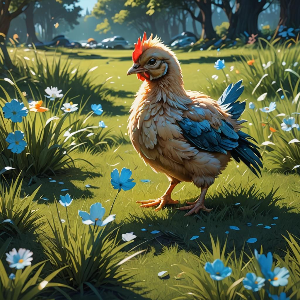 Baby Chicken Fantasy Concept Art in Pastel Colors