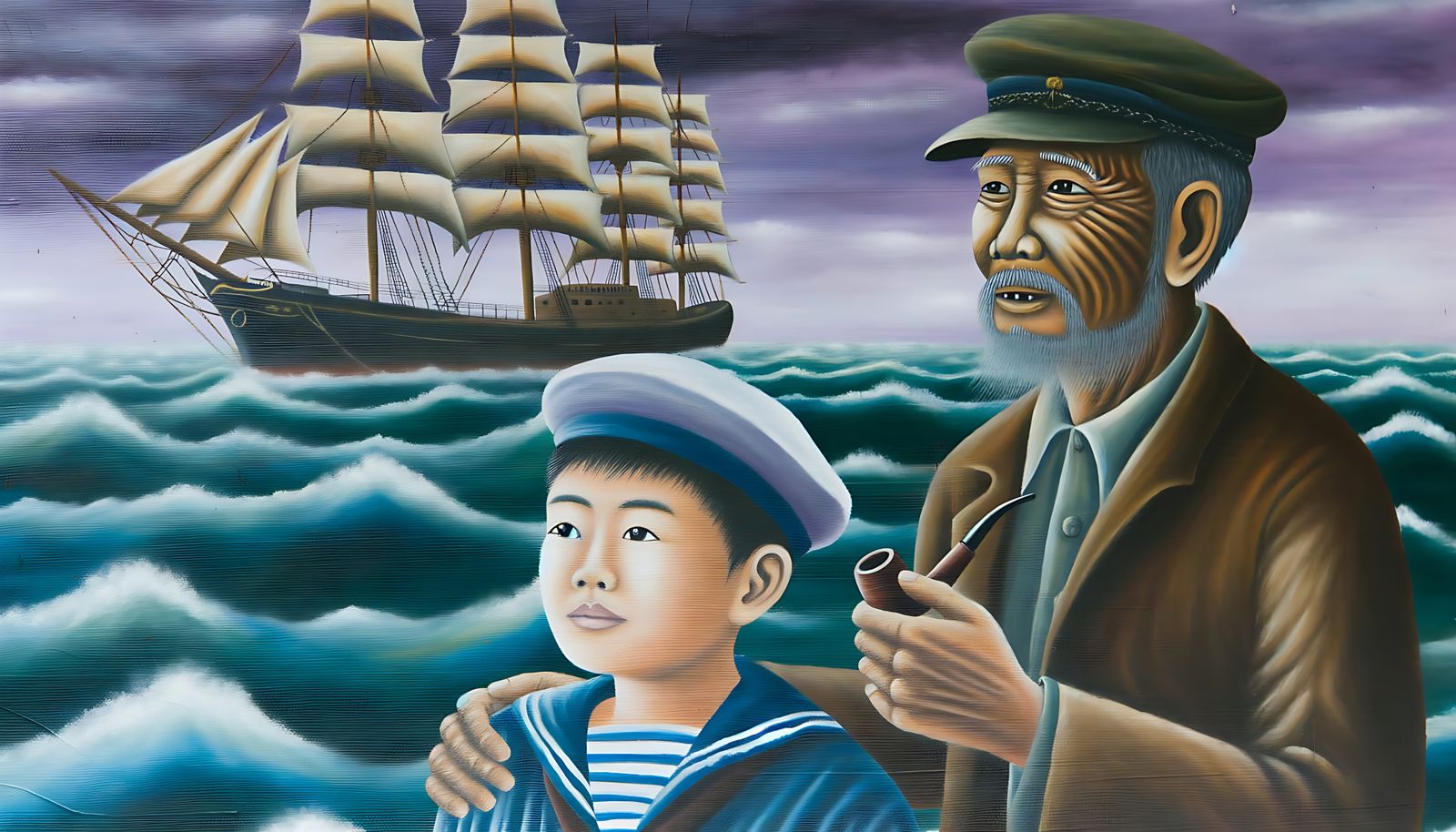 The old man and his grandson. Fading memories and future dre...