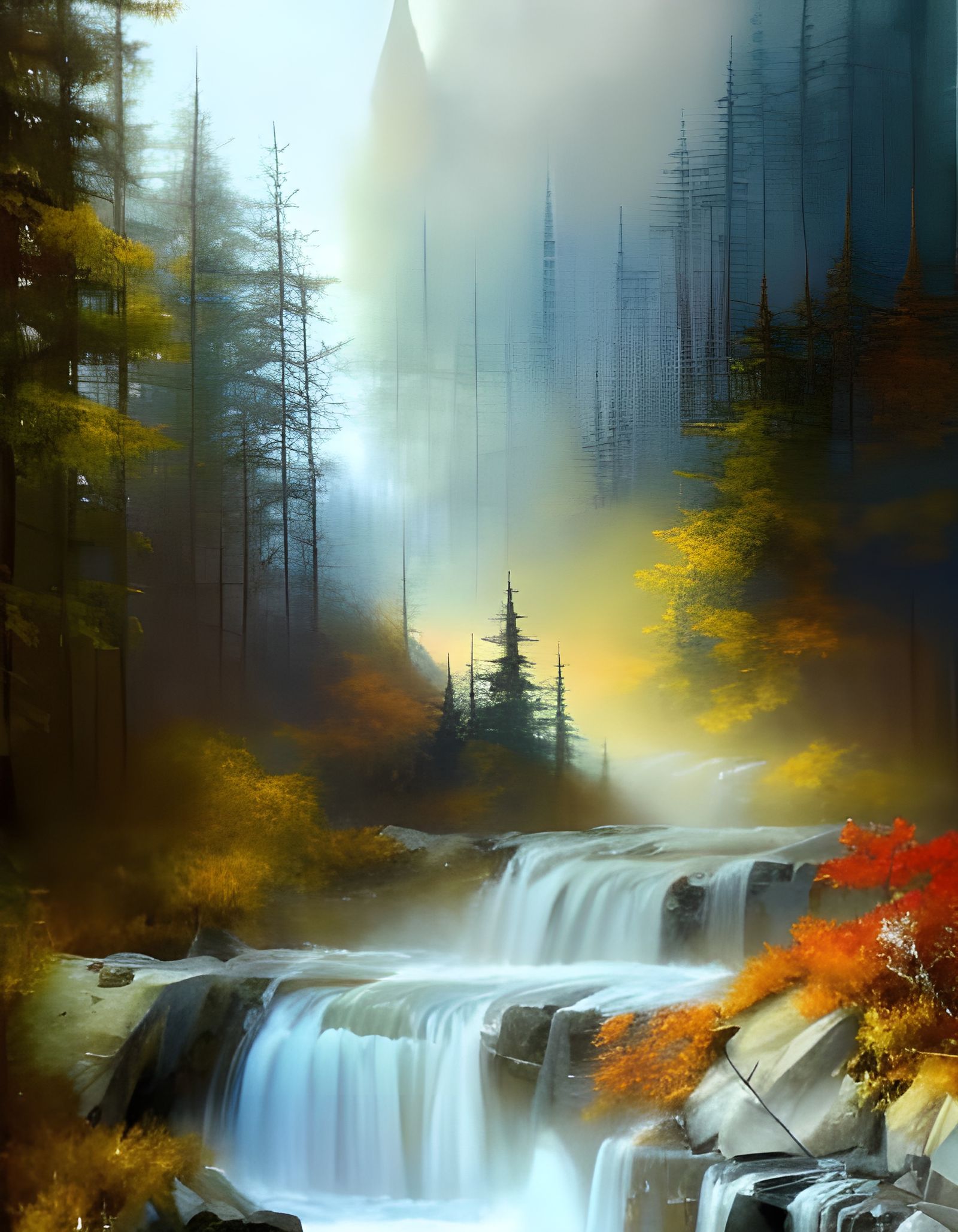 Handsome Elf in Autumn Forest, Hyperdetailed Digital Art