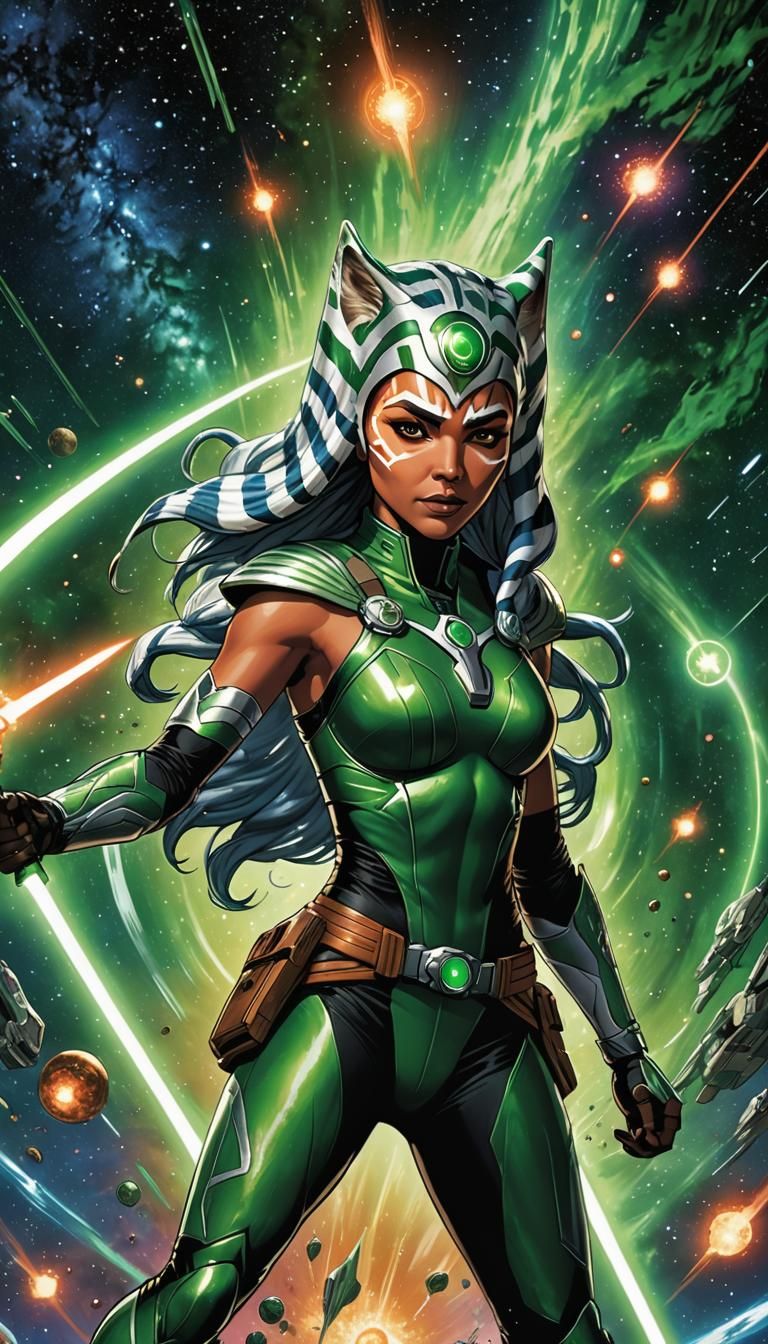 Ahsoka Tano as Green Lantern in Comic Art