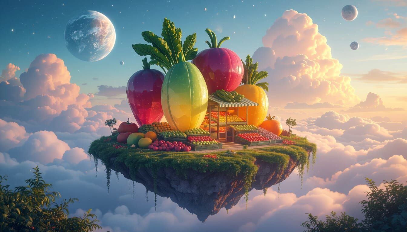 Crystalline Farmstand on Floating Island