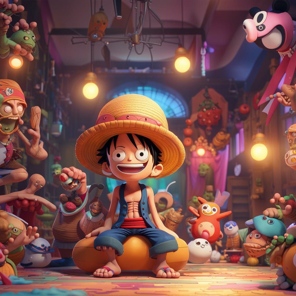 One Piece Art in Pixar Disney Style