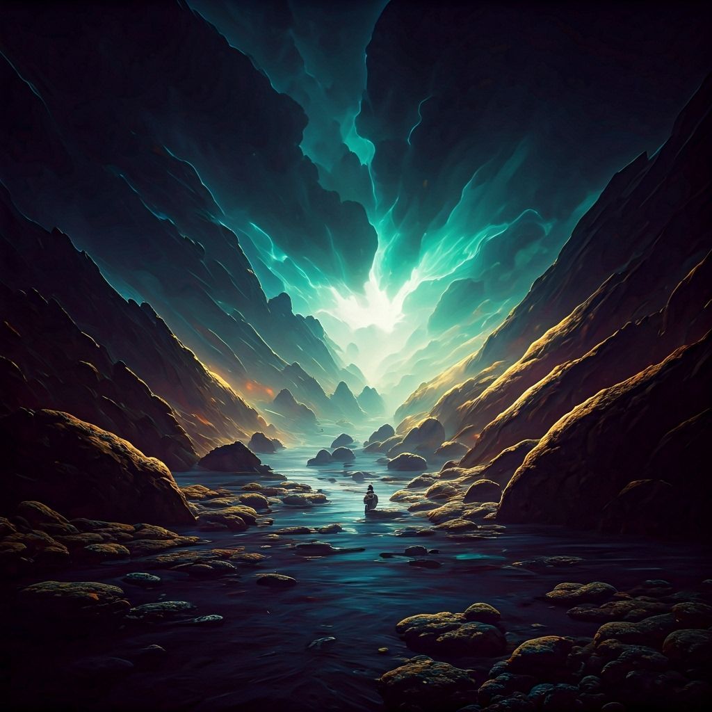 Fantastical Matte Painting with Deep, Complementary Colors