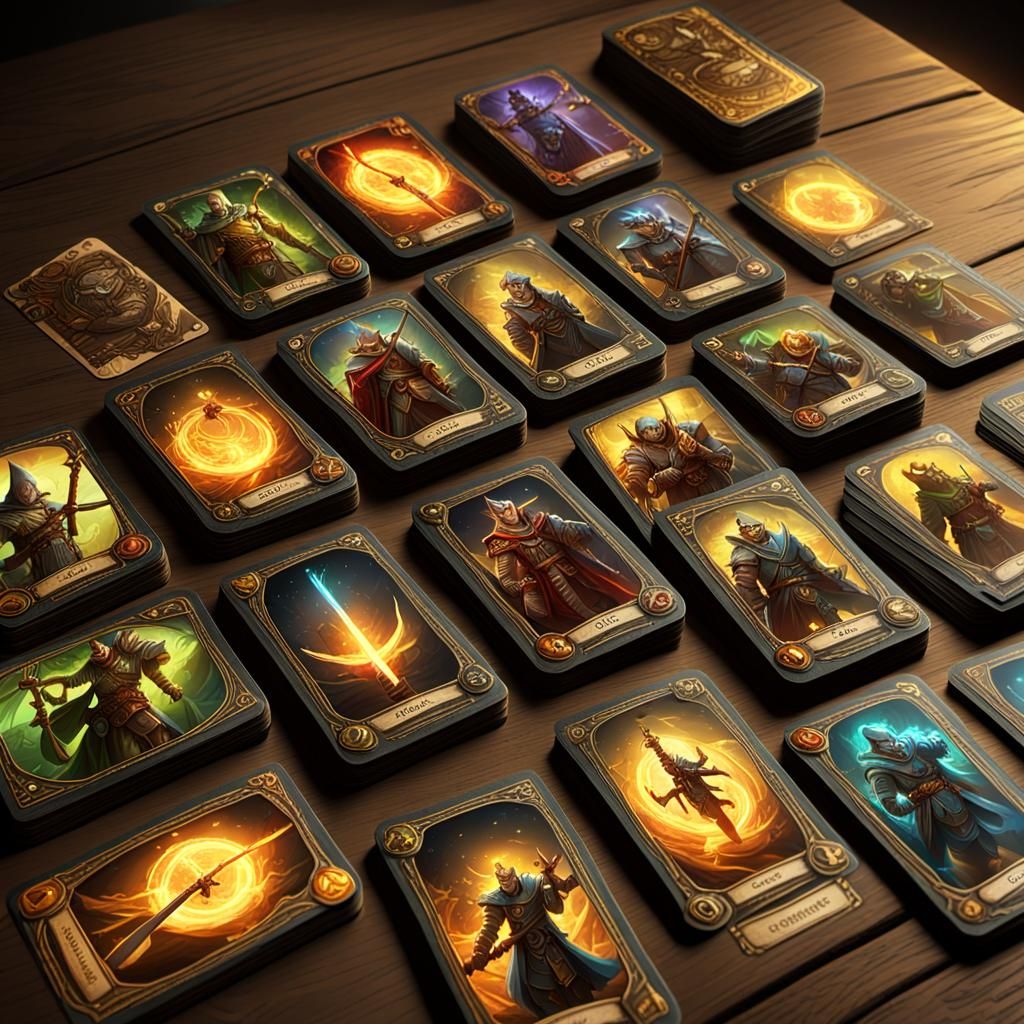 Fantasy Trading Cards with Wizards and Warriors