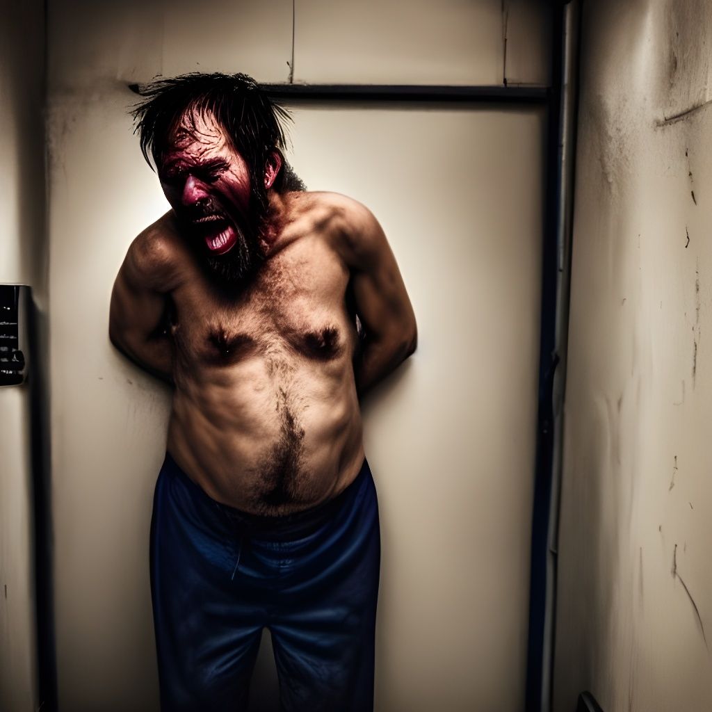 Detailed Photo of an Angry Drunk Man