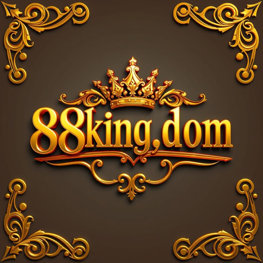 Regal 3D Logo with Crown Icon in Golden Filigree