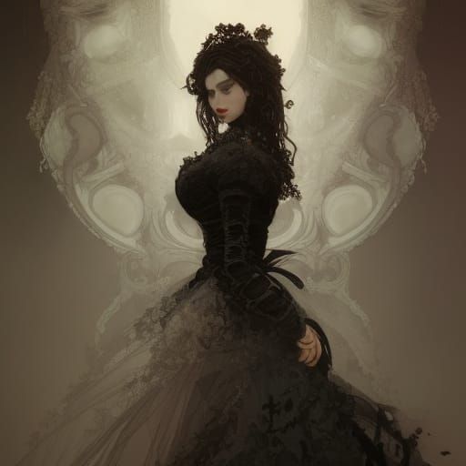 Intricate Portrait of a Gothic Bride in Unreal Engine