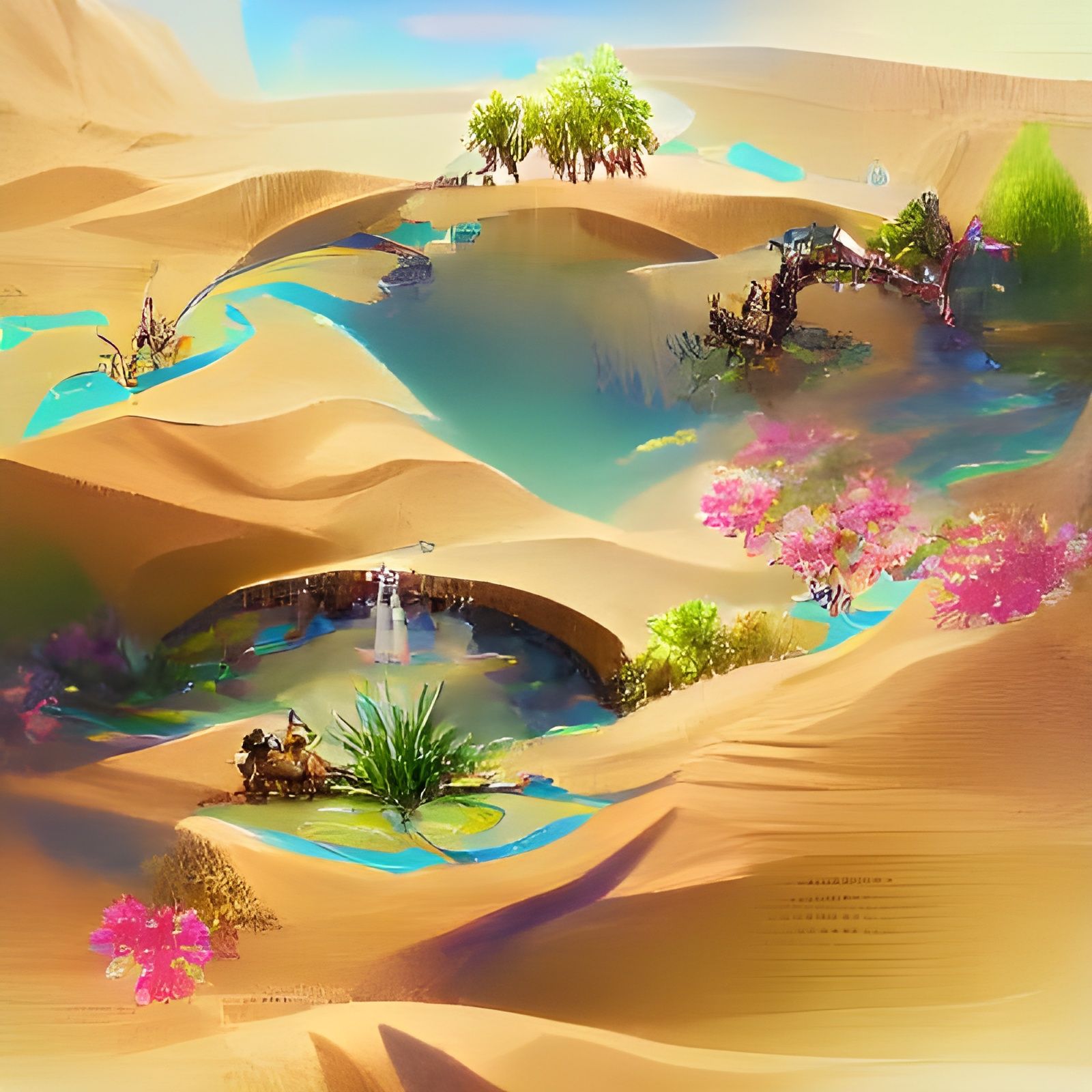 Kara Kara Bazaar Oasis: Breath of the Wild Illustration