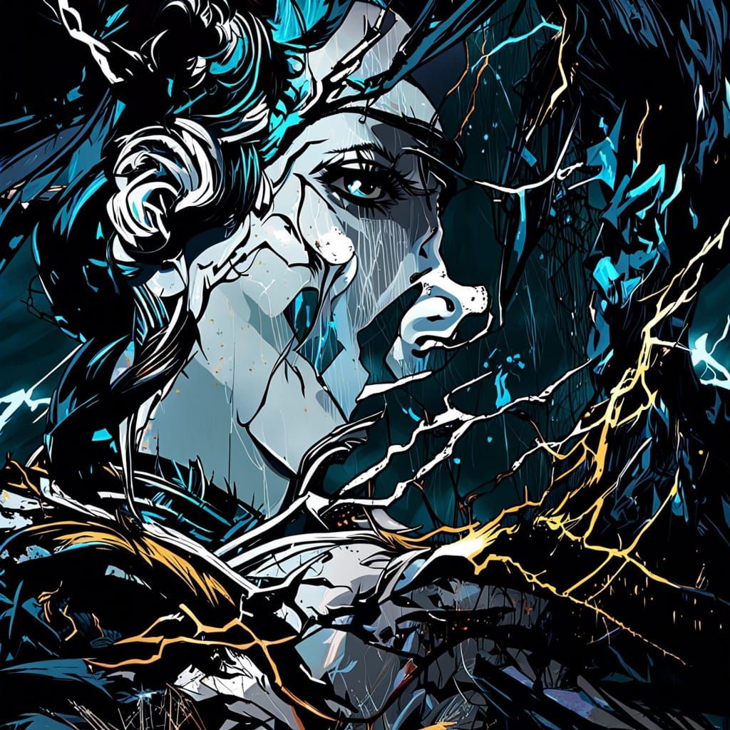 Abstract Lightning Portrait