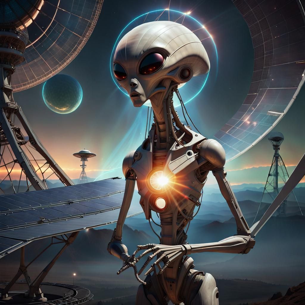 Sci-Fi Art: Trisolaran Contemplates Alien Radio Telescope