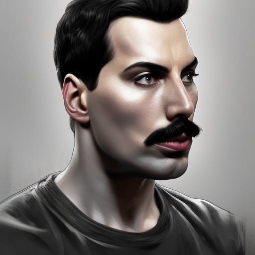 Hyperdetailed Portrait of Freddie Mercury in Artstation Styl...