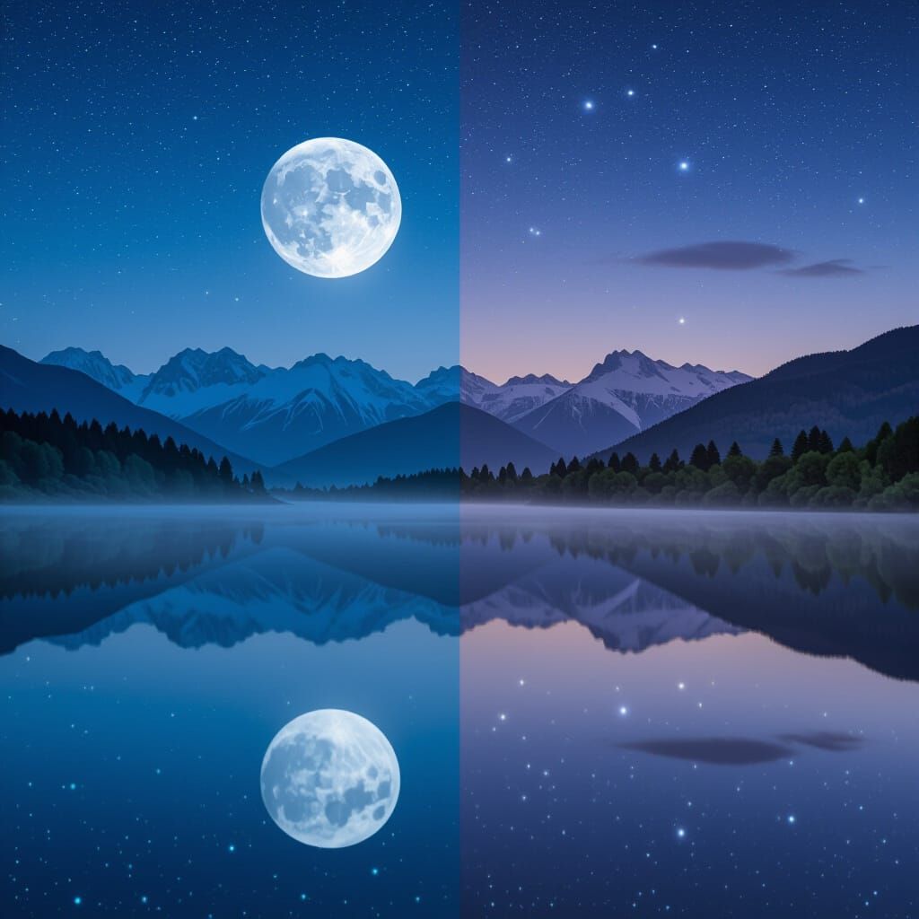 Night and Day Landscape Double Image
