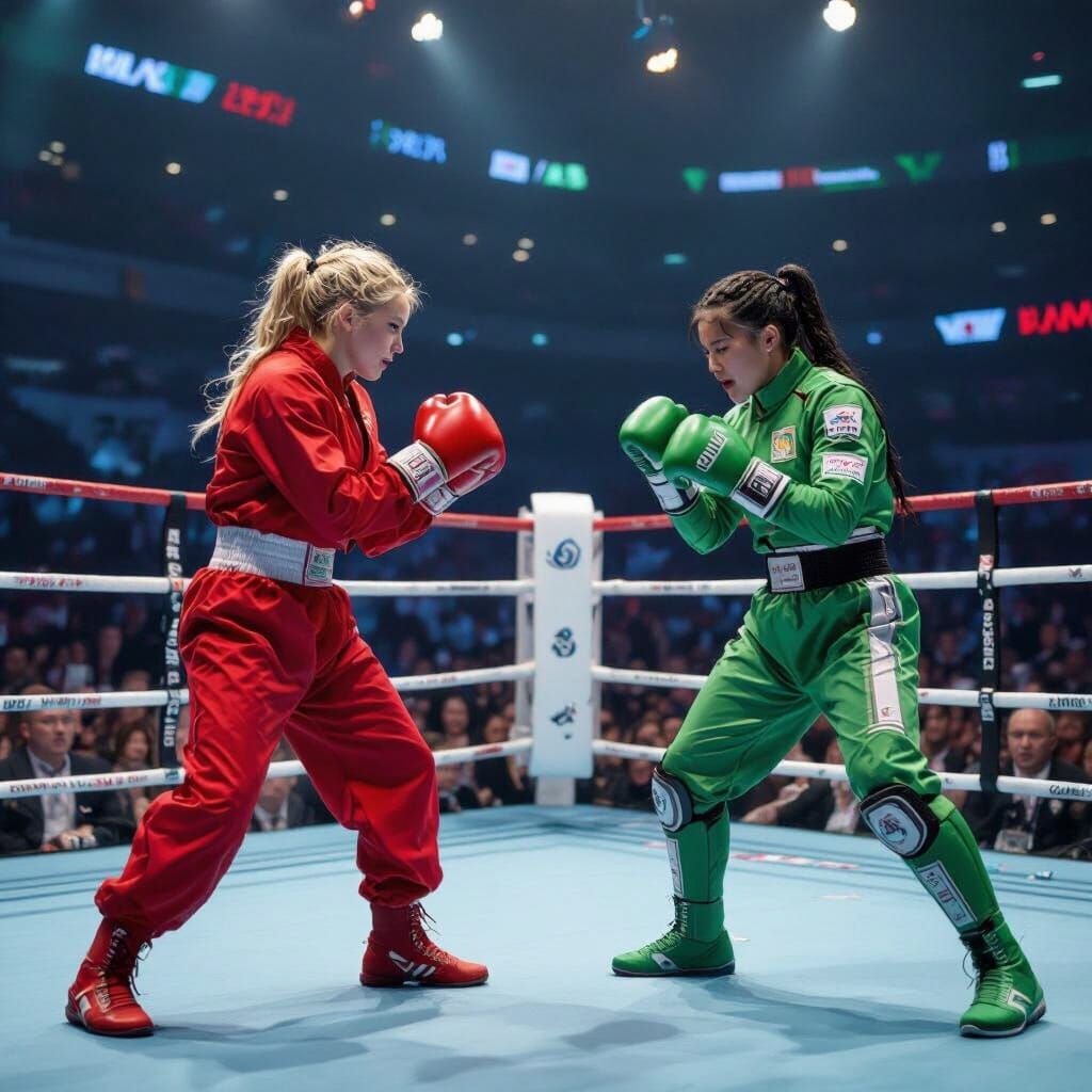 Intense Boxing Match in Fantasy Concept Art Style