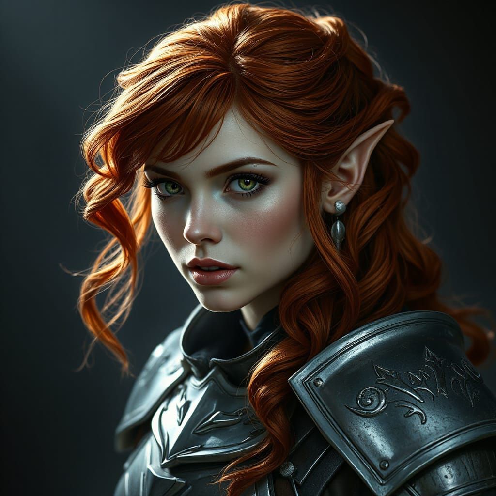 Majestic Elf Maiden in Radiant Shadow