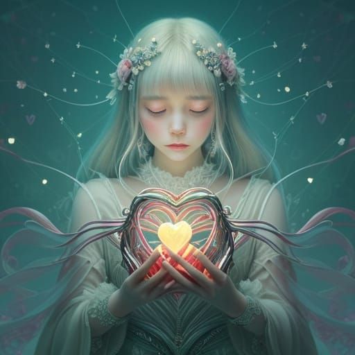 Ethereal Hands Hold a Glowing Valentine's Heart