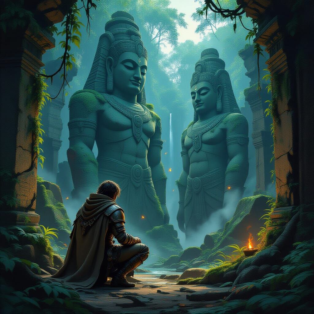 Anime Explorer Discovers Glowing Artifact in Jungle Ruins