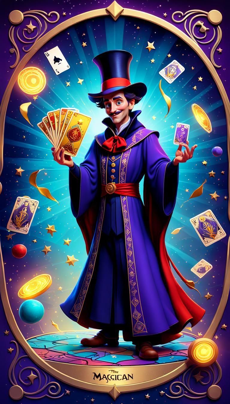 Disney Magician Tarot Card in 3D Digital Art