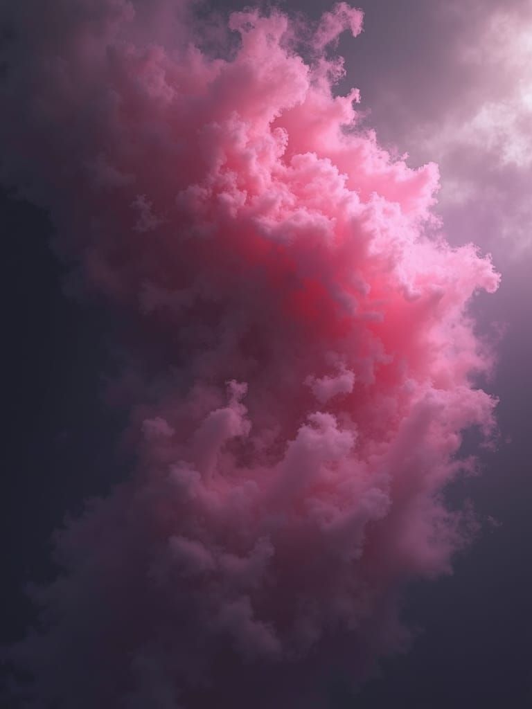 Ethereal Art: Pink Sky with Purple Undertones