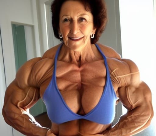 Muscular Bodybuilder Grandma with Ripped Physique