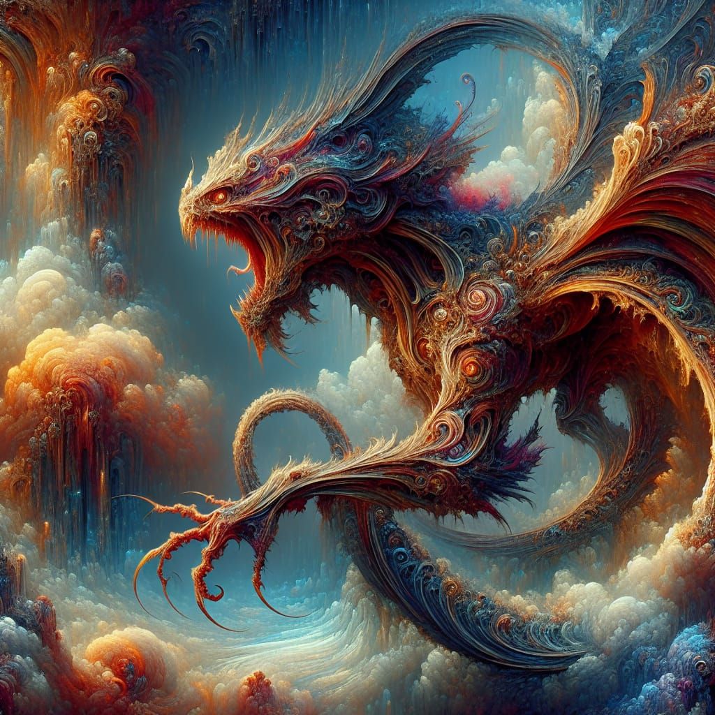 Ezekiel's Creature: Detailed Matte Painting in 8K