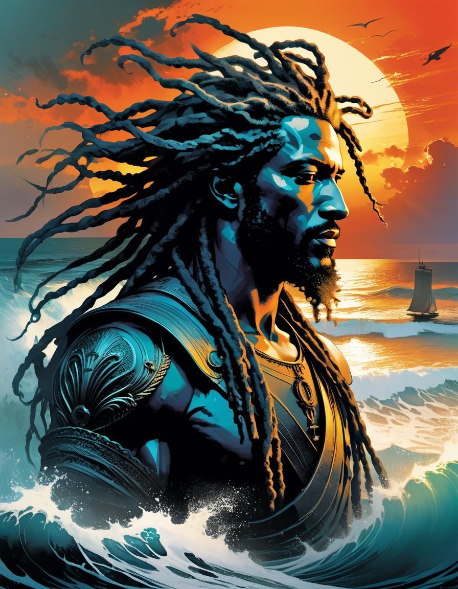 Neptune, God of Waves, on Sunset Beach