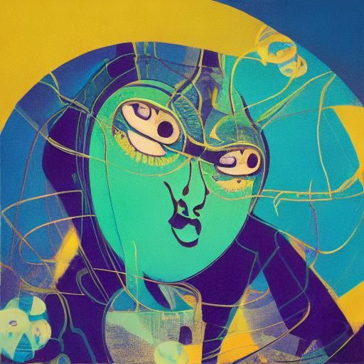 Space Beetle on Vinyl: Vibrant Splash Art